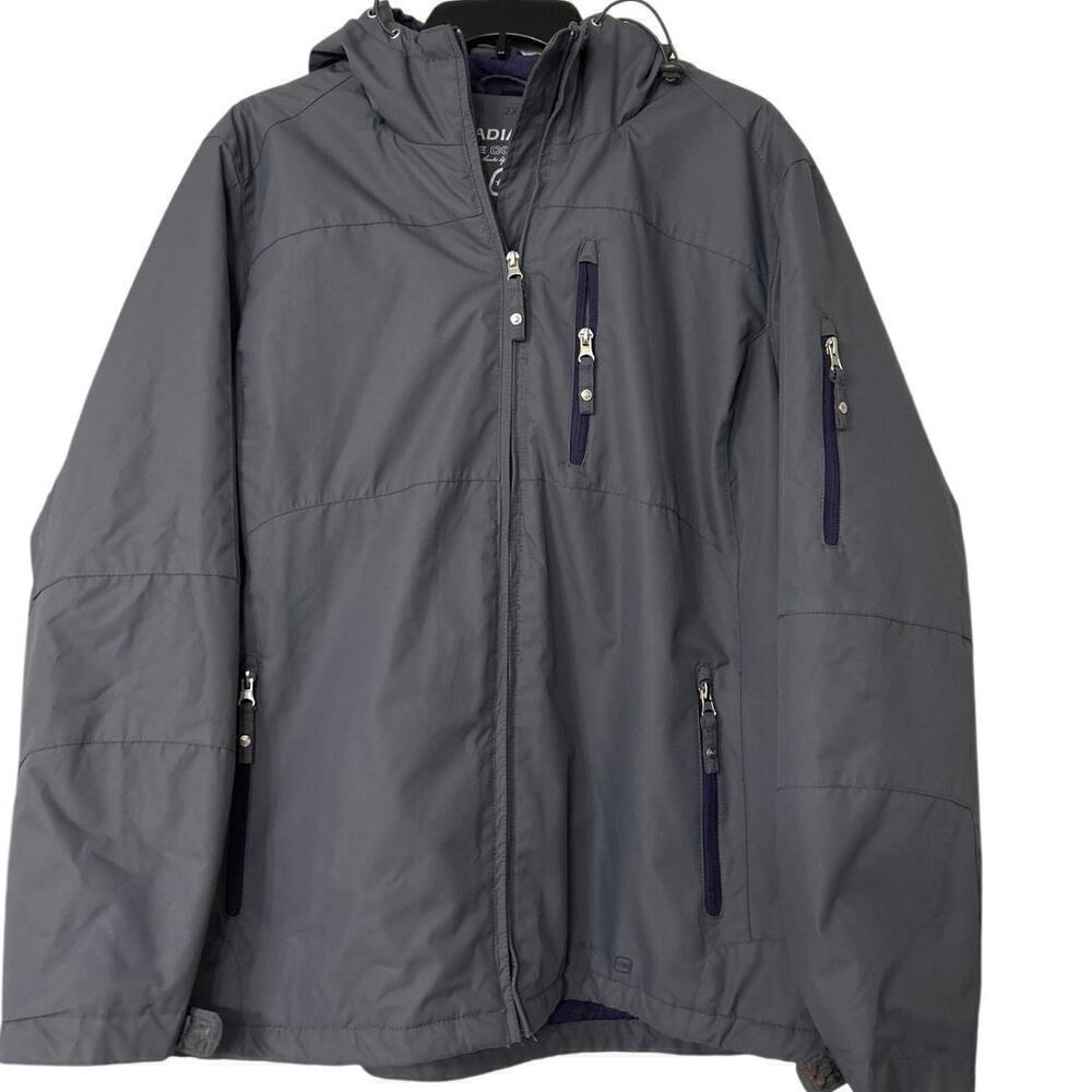 FREE COUNTRY Radiance Gray And Purple Zip Up Coat Purple Quilted Interior 2X